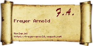 Freyer Arnold névjegykártya