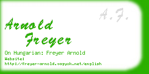 arnold freyer business card